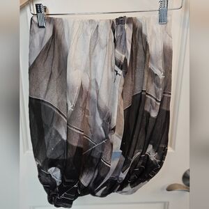 Helmut Lang XS Silk, Bubble Hem Mini Skirt In Warm Gray Tones